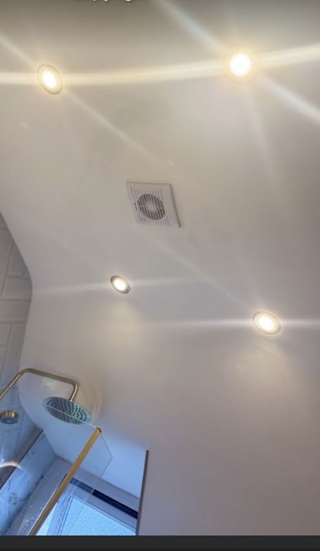 Bathroom downlights and extractor fan